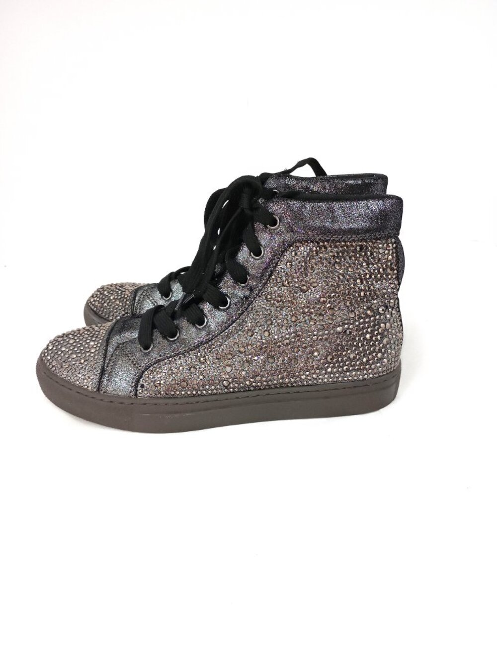 Steve Madden Crescent Rhinestone High Tops Mens 8 Bling Sneakers